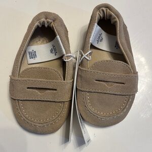 Janie and Jack Beige Baby Moccasins